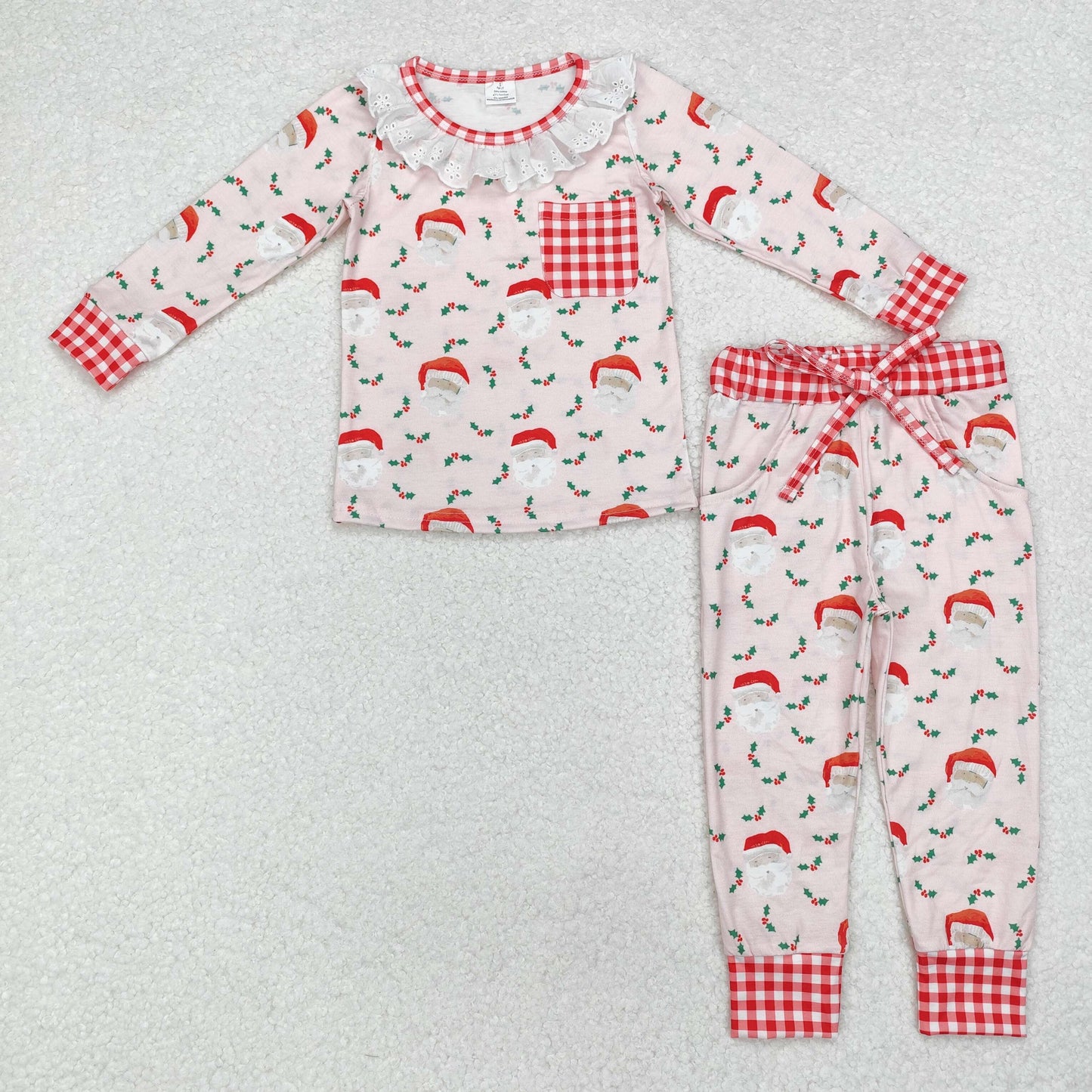 Toddler Girls Christmas Santa Holly Bamboo Pajama Set