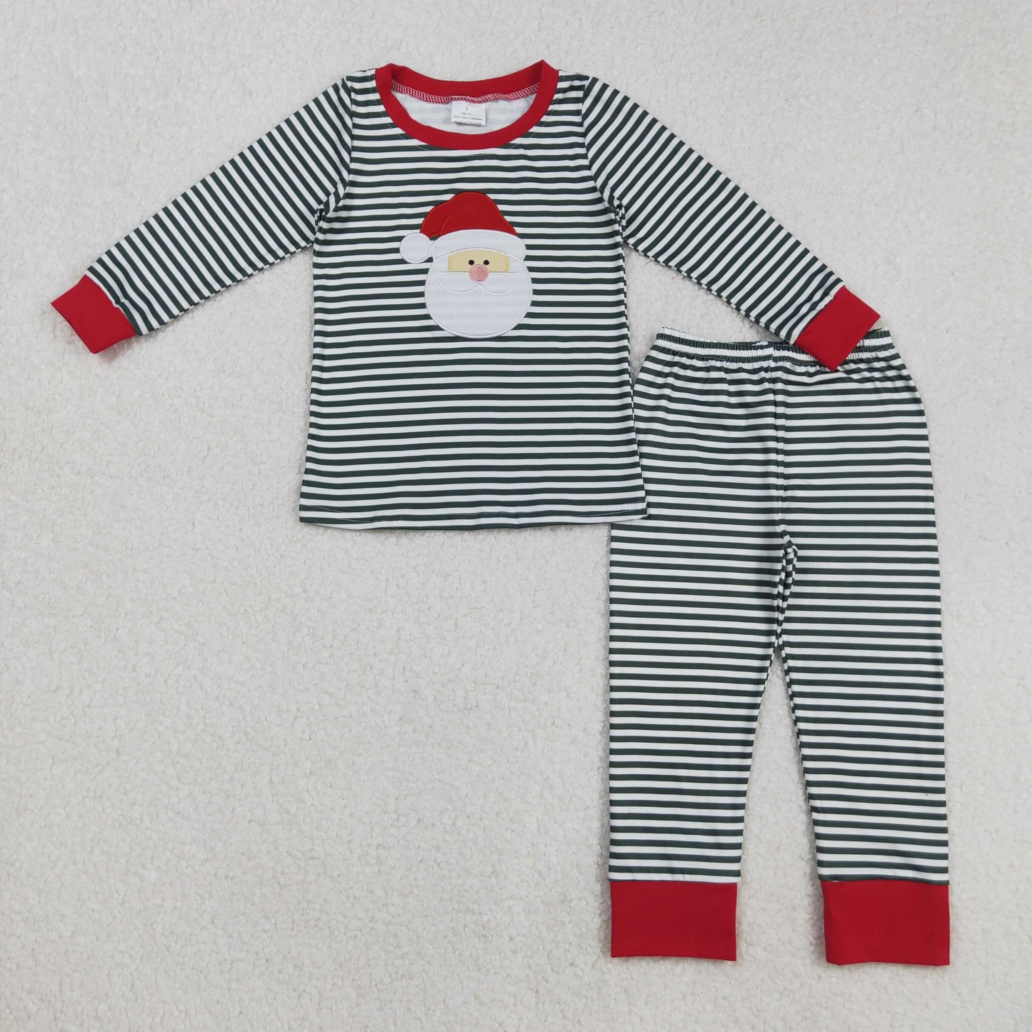 BLP1126 Kids Boys Christmas Santa Red Striped Pajama Set