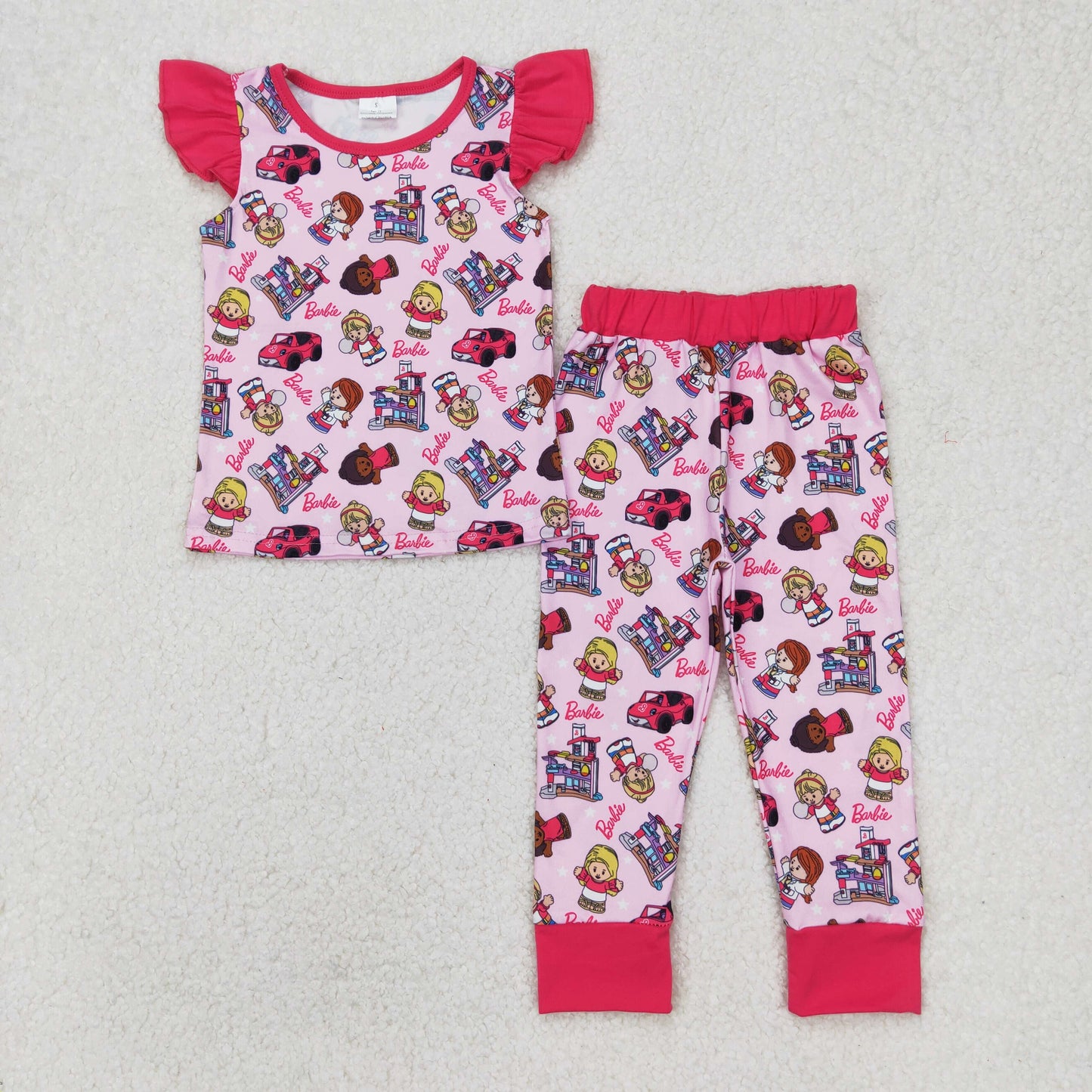 Baby Girls Cartoon Doll Pants Pajama Set