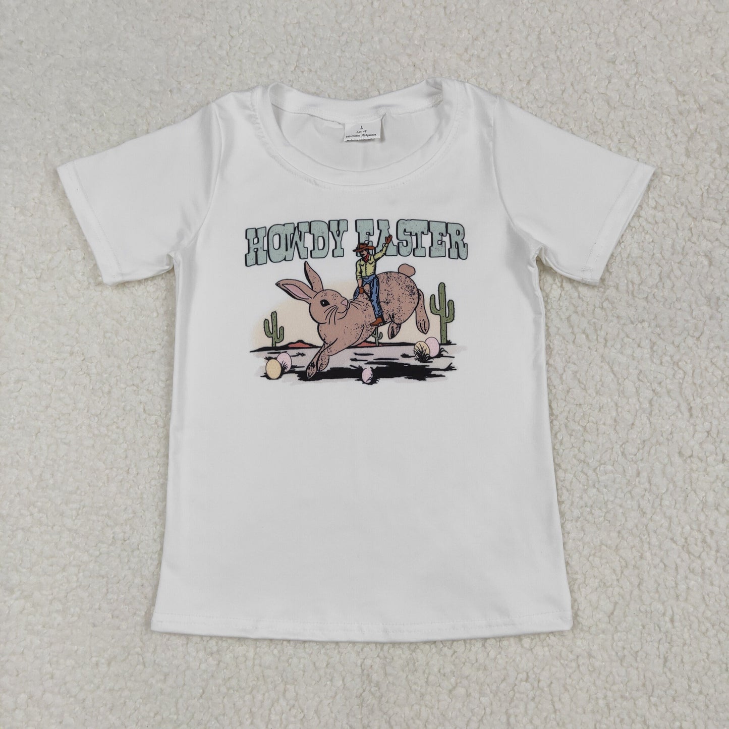 Baby Boys White Short Sleeve HOWDY EASTER Easter T-shirt Top