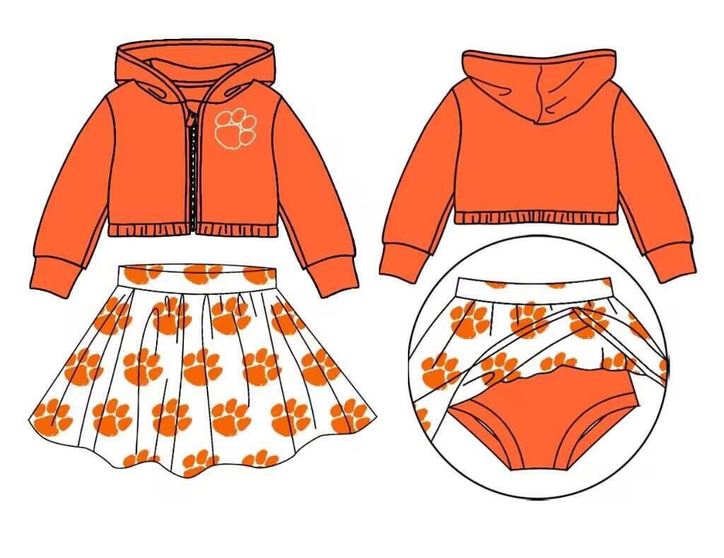 Baby Girls Sport Team paw Orange Skirt Set Deadline Time : 20th October
