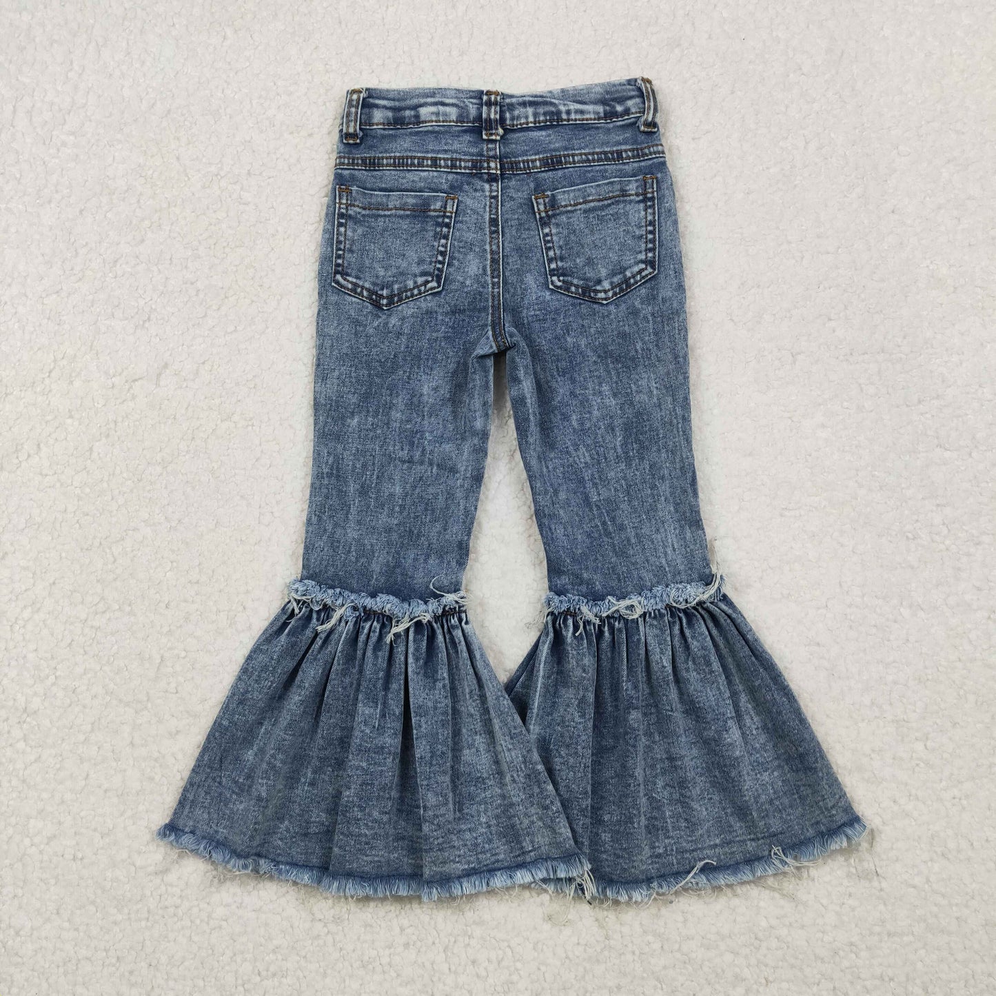 Baby Girls Hot Blue Pockets Bell Bottom Denim Pants