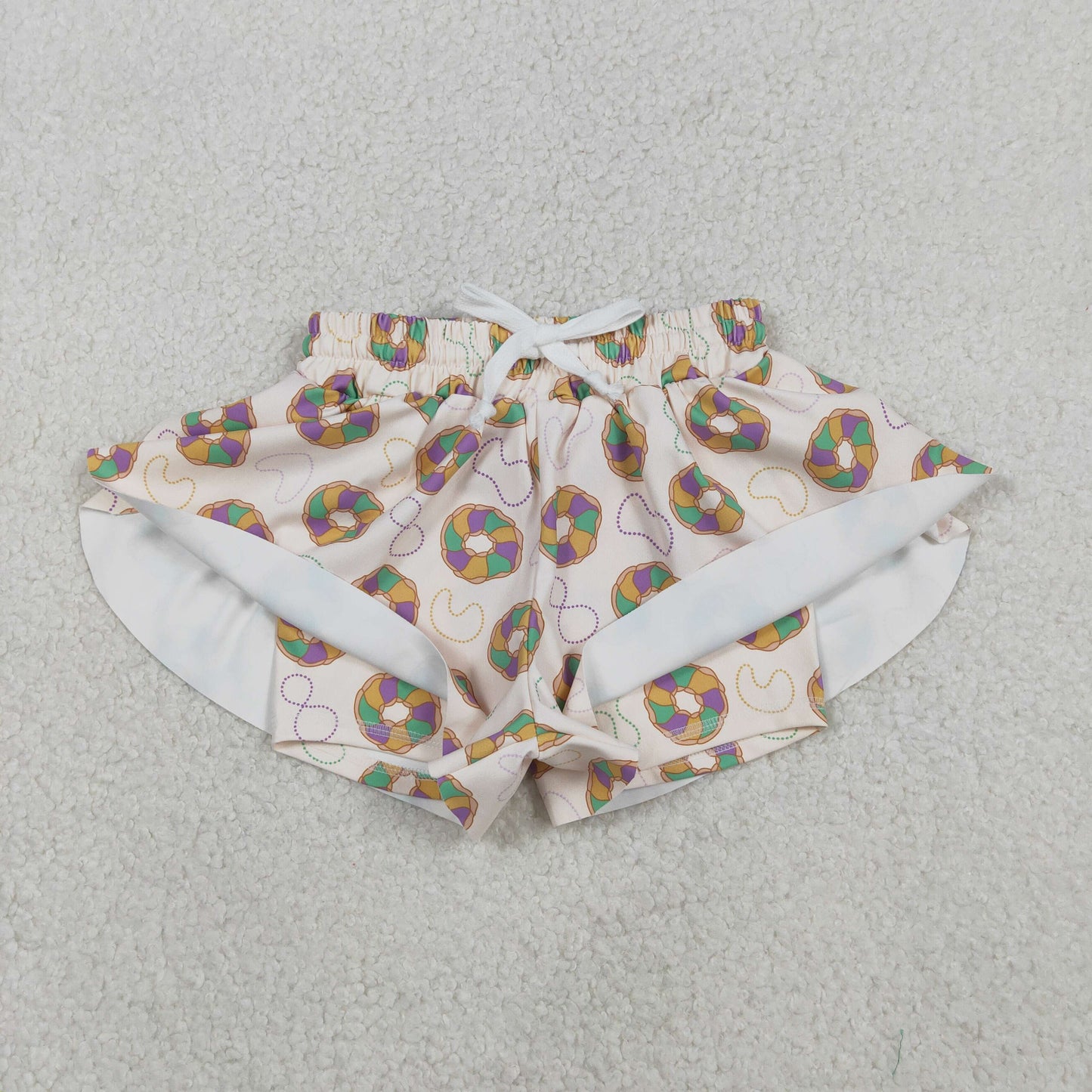 SS0683 Baby Girls Mardi Gras Doughnut Active Yoga Sorts