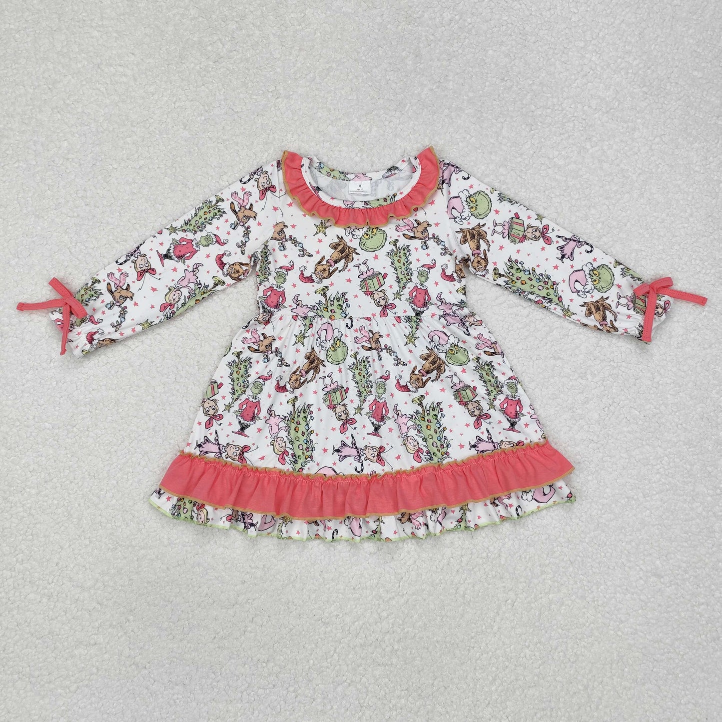 Baby Girls Christmas Cartoon Long Sleeve Dress