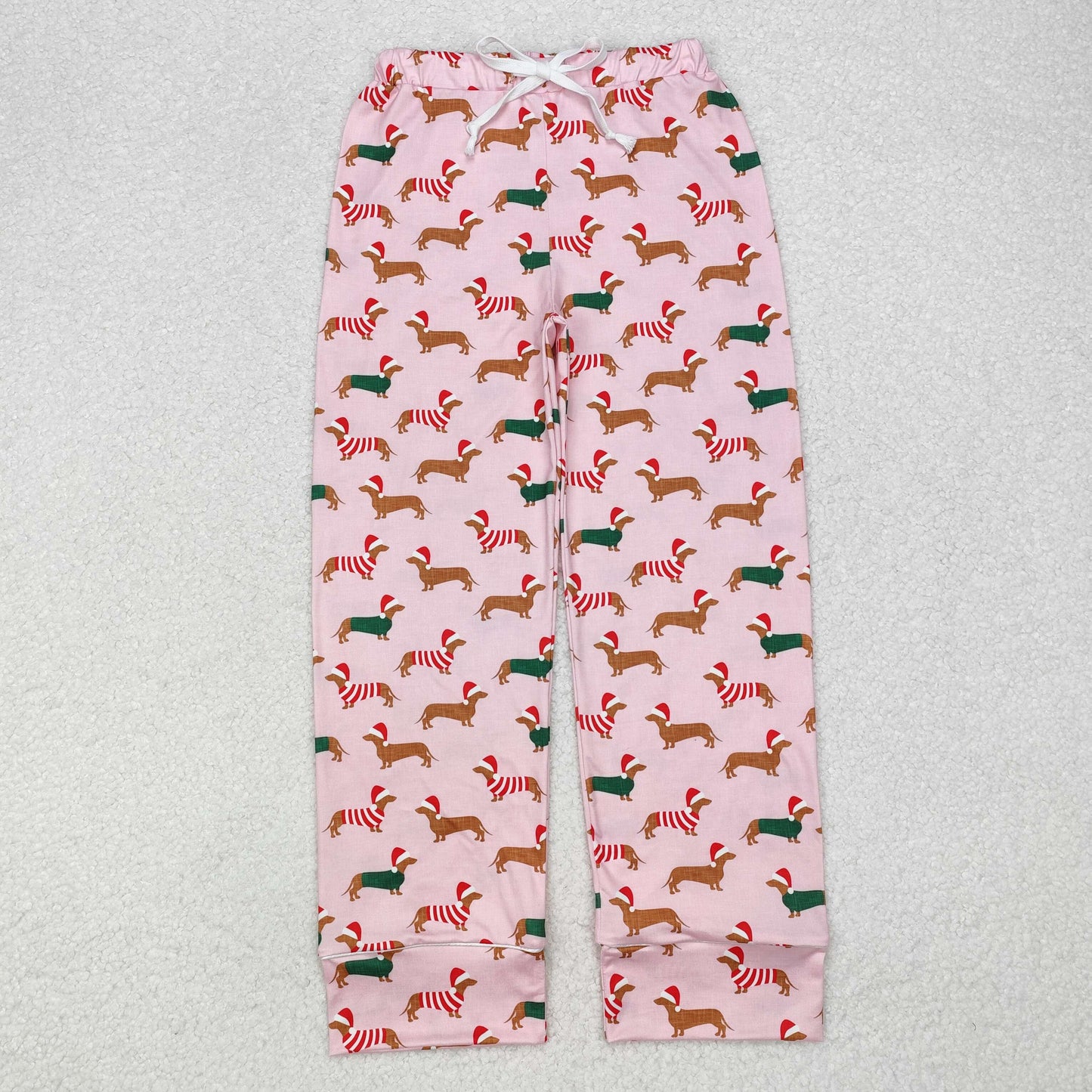Adult Women Christmas Dog Pink Color Pants