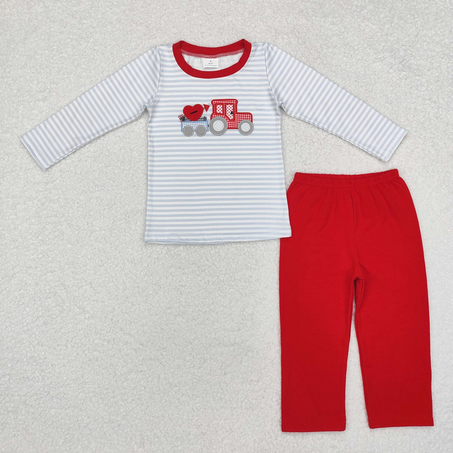 Toddler Baby Boys Valentine's Day Truck Red Pants Set