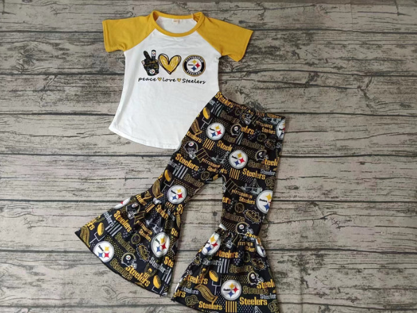 Baby Girls Sport Team Steelers Bell Bottom Pants Set Deadline :23 th Sept