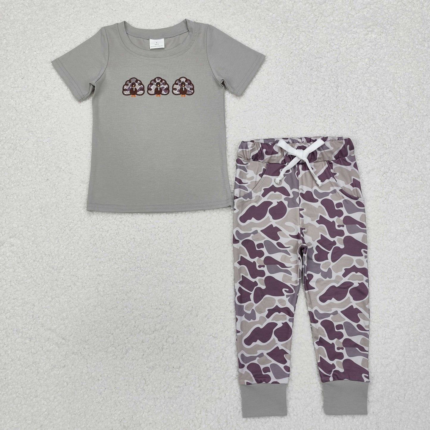 Little Turkey Hunter Boys Camo Jogger Outfit