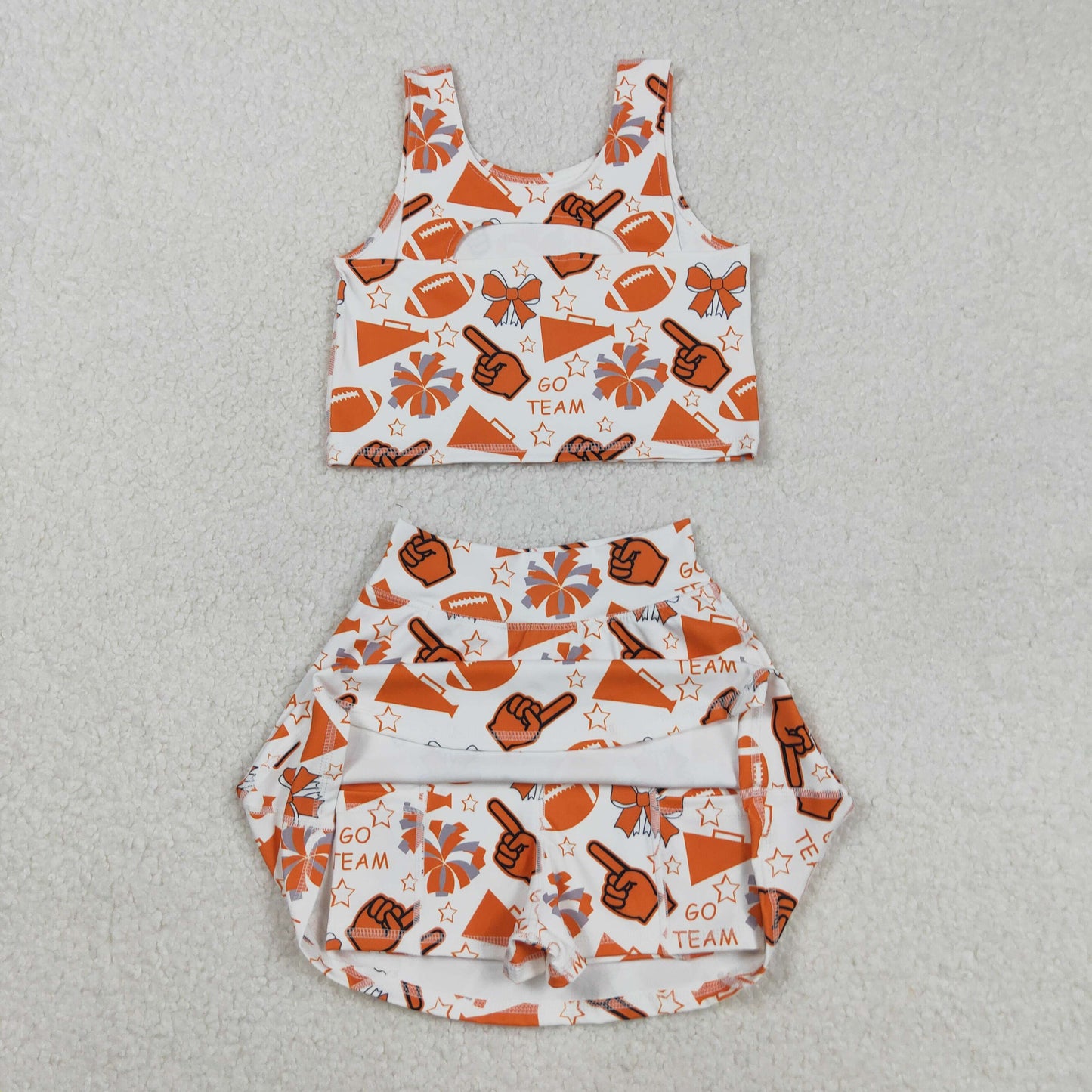 GSD2695 Kids Girls Football Team Tenessee Astros Yoga Skort Set