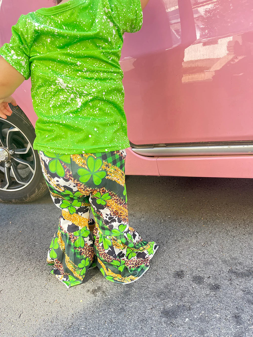 Baby Girls St. Patrick's Day Lucky Bell Bottom Pants Outfit