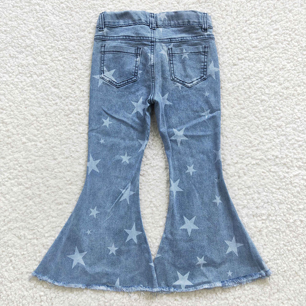 USA Shop Baby Girls Star Blue Denim Bell Jeans Pants