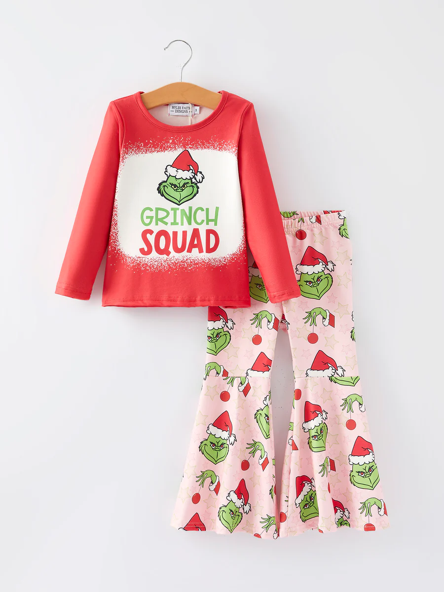 Baby Girls  Christmas Green Face Outfit Preorder , 5 moq