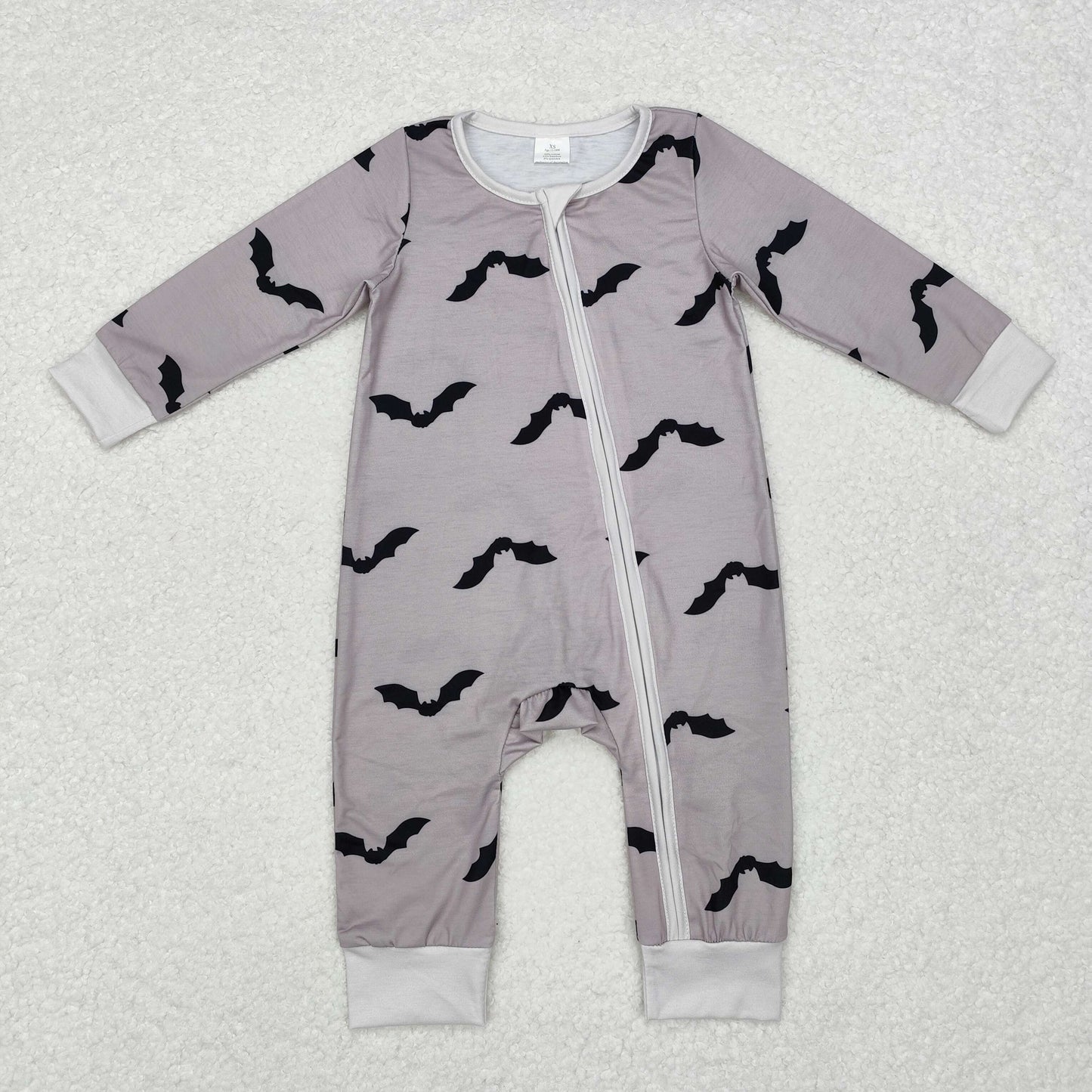 Baby Boys Halloween Bat Long Sleeve Zipper Romper