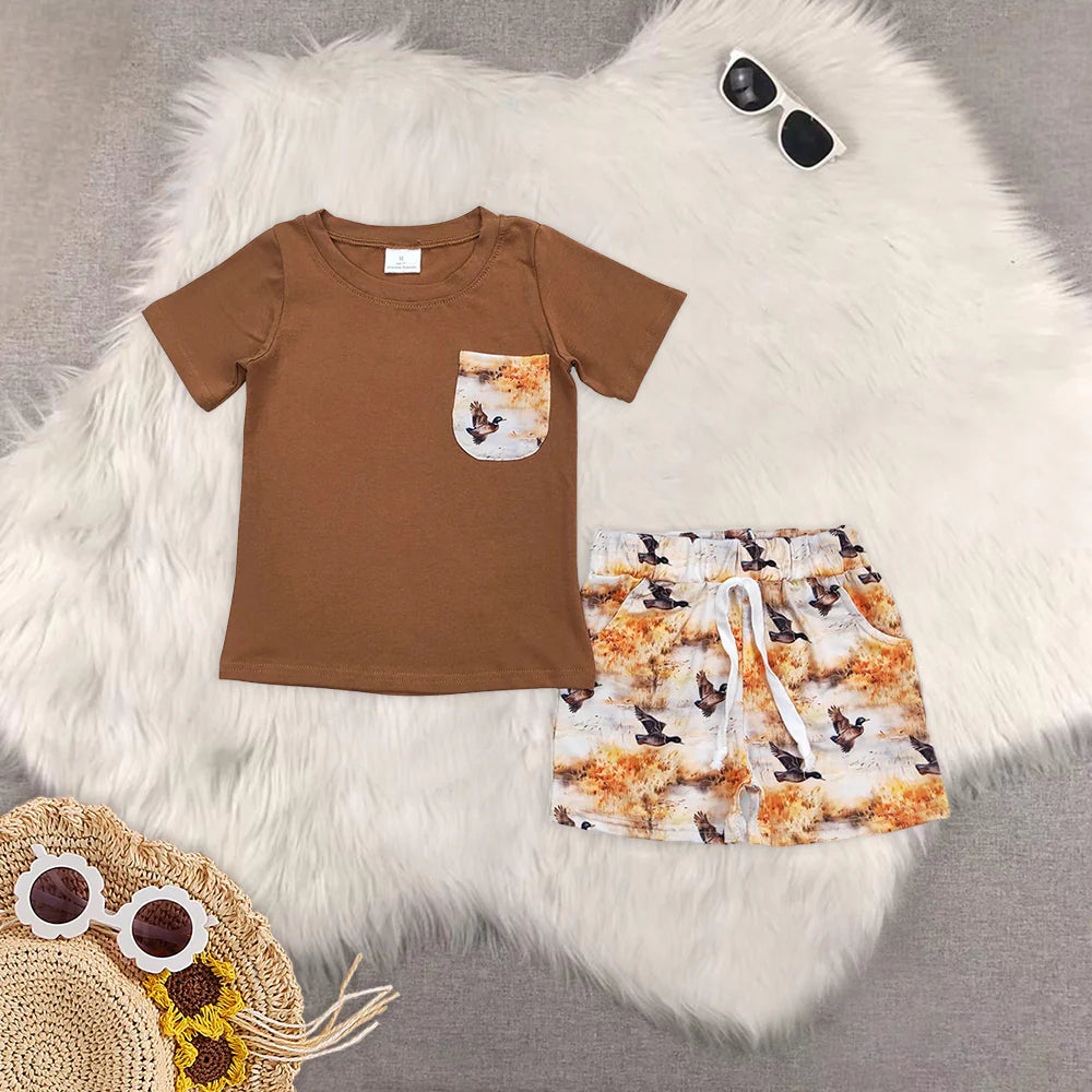Sibling Baby Boys Mallard Duck Shorts Set