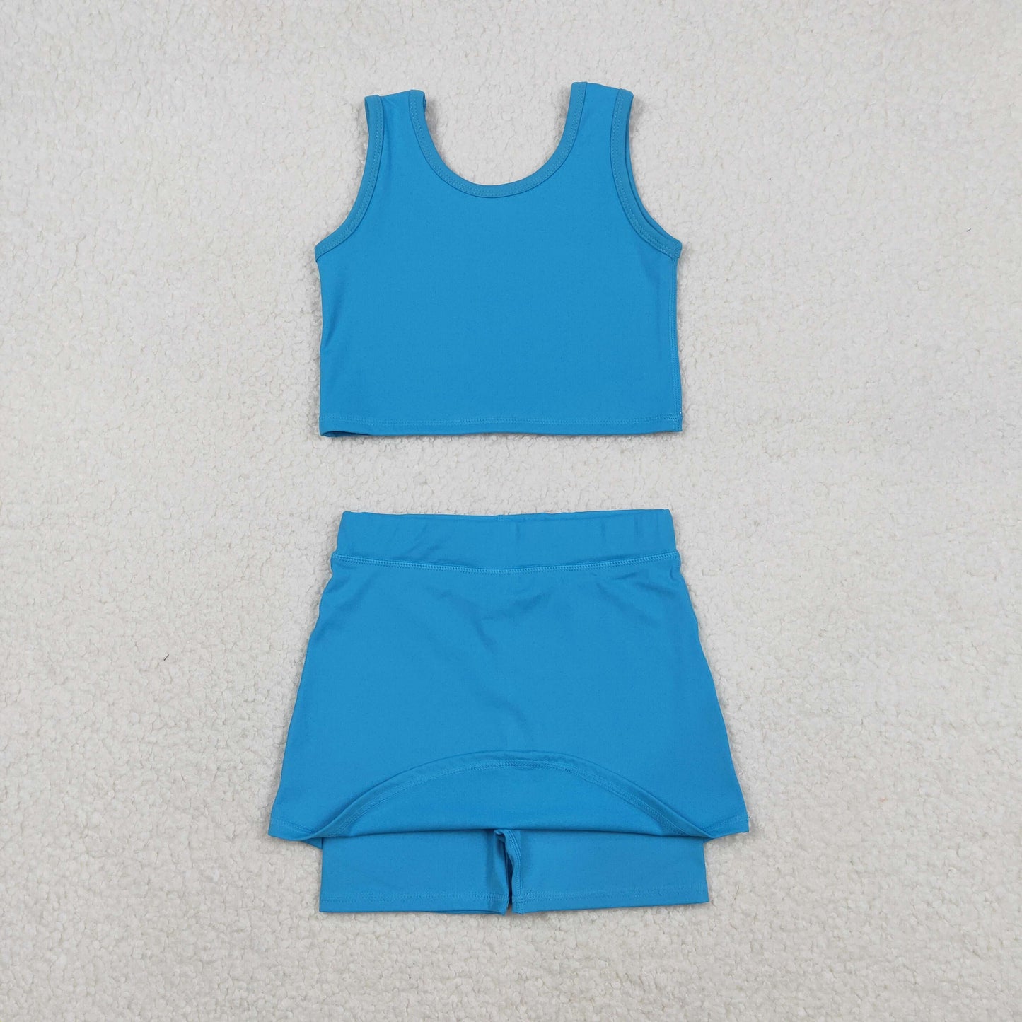 GSD2659 Baby Girls Blue Sleeveless Tank Top Skort Set