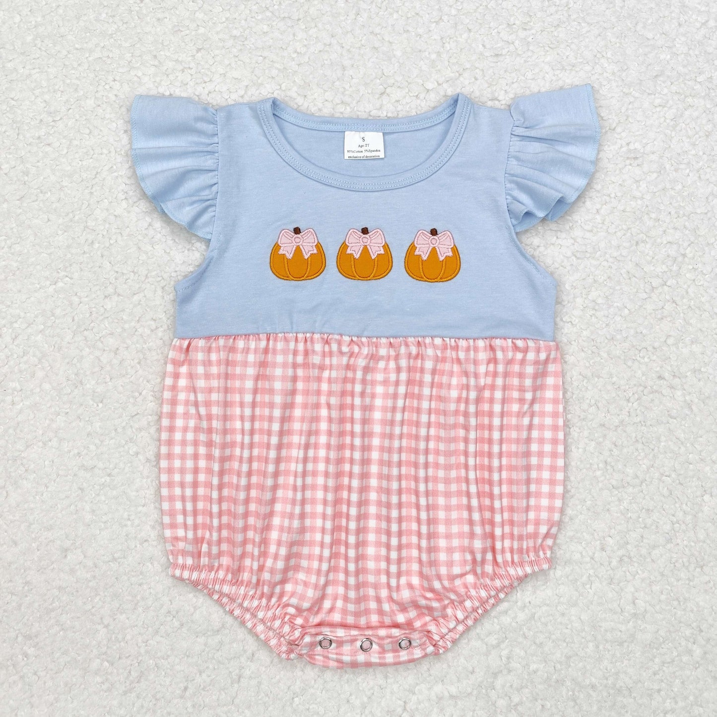 Newborn Baby Girls Embroidery Pumpkin Romper