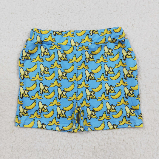 SS0634 Kids Girls Banana Print Shorts