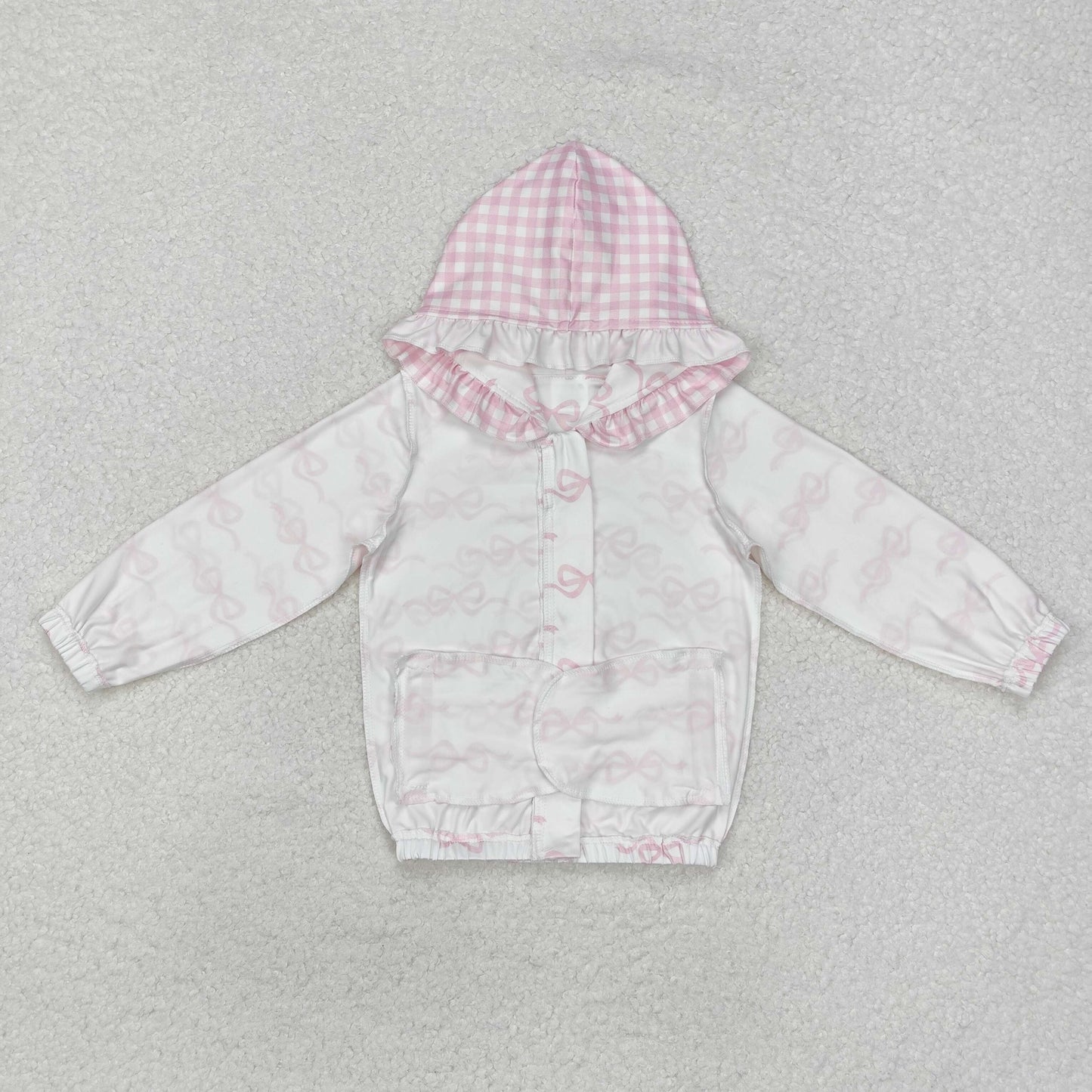 Toddler Girls Coquette Pink Bow Zipper Coat