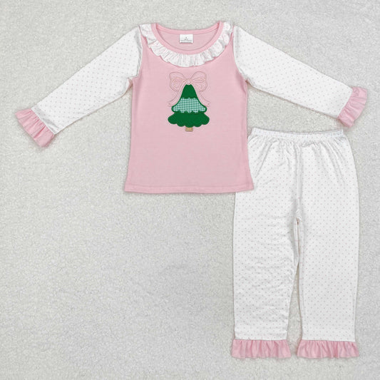 Baby Girls Christmas Tree Pink Pajama Set