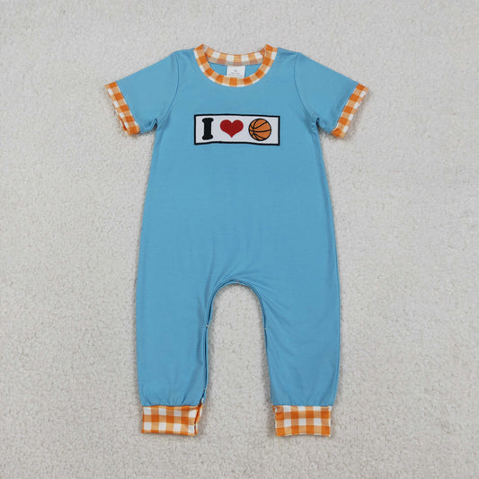 SR3366 Baby Boys I Love Basketball Short Sleeve Romper