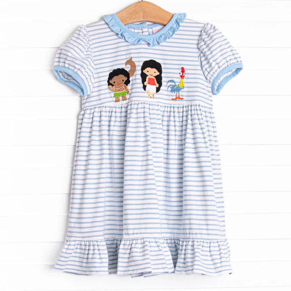 Baby Girls Short Sleeve Light Stripe Princess Dress Preorder  5 MOQ