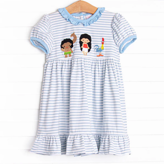 Baby Girls Short Sleeve Light Stripe Princess Dress Preorder  5 MOQ