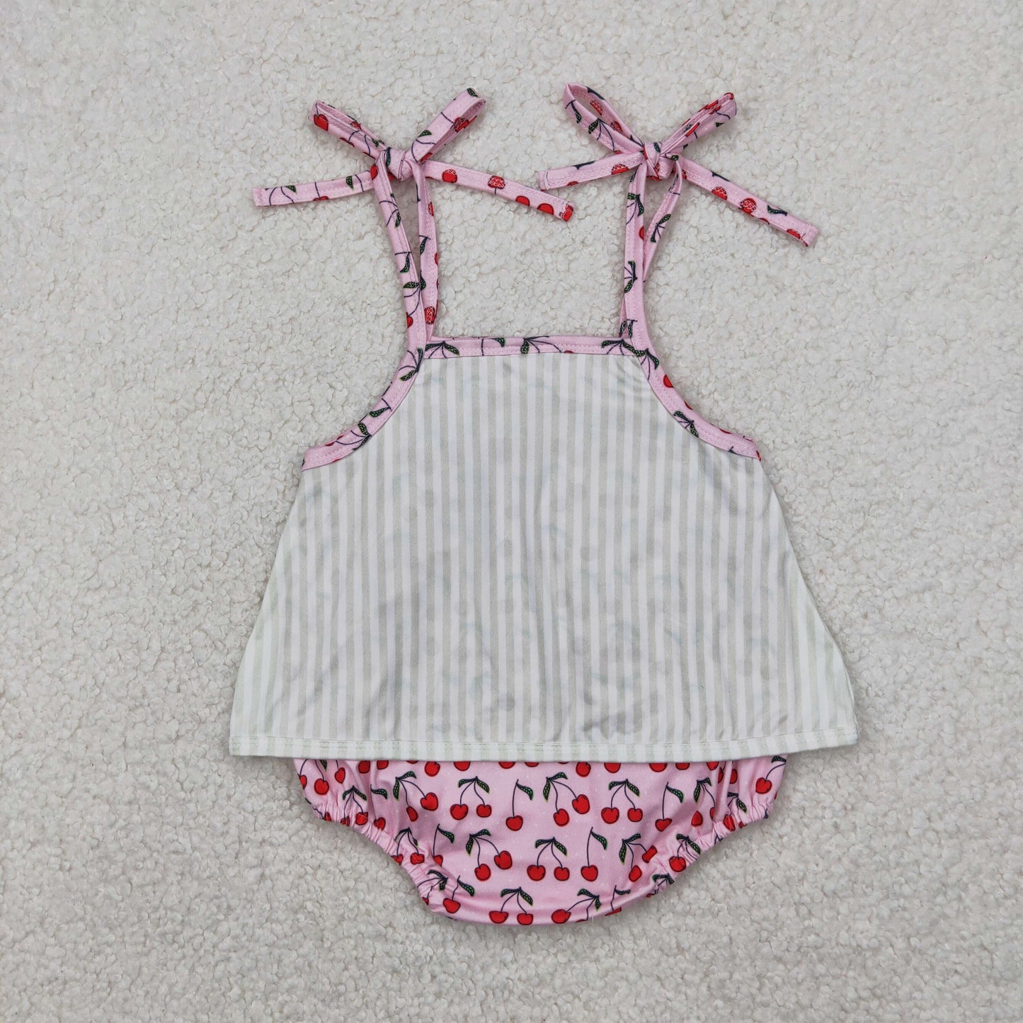 SR2279 Baby Girls Cherry Bubble Romper