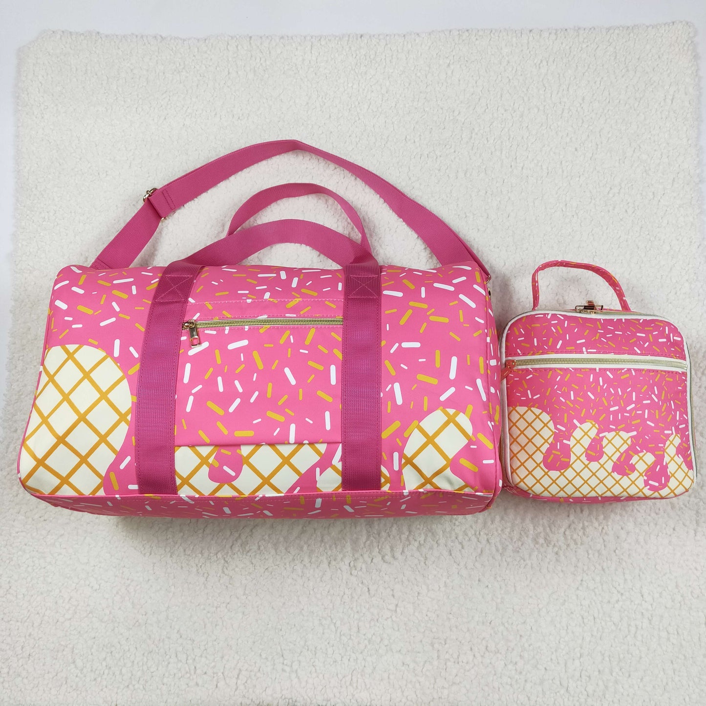 Pink Sprinkles Backpack School Bag Lunch Box