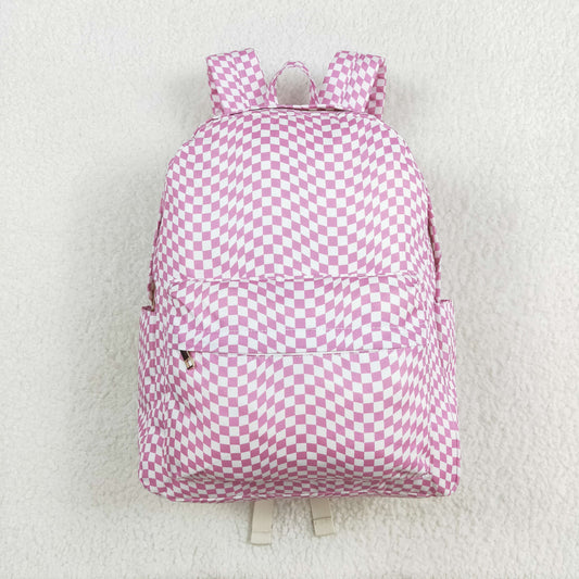 BA0245 Baby Girls Pink Checker Backpacker Bag