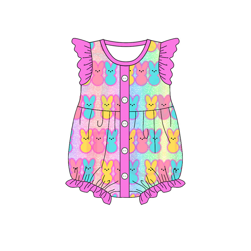 Baby Girls Easter Colorful Bunny Romper 5 MOQ Preorder