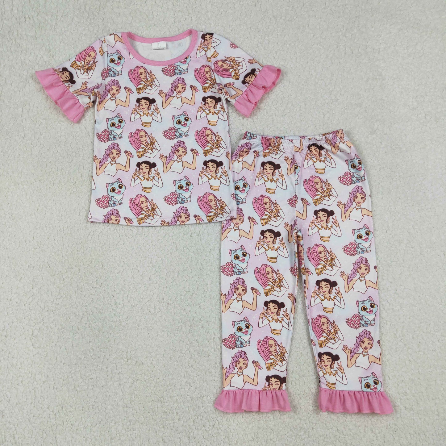 GSPO2248 Baby Girls  Kpop Short Sleeve  Pajama Set