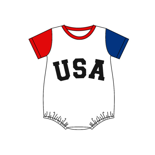 (5MOQ)  Baby Boys USA July 4th Romper Pre-order