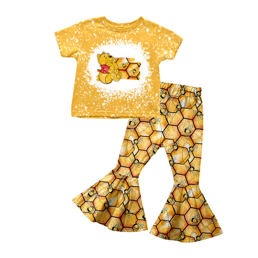 Kids Girls Sweet Bear Bell Bottom Pants Set 3 MOQ Pre-order