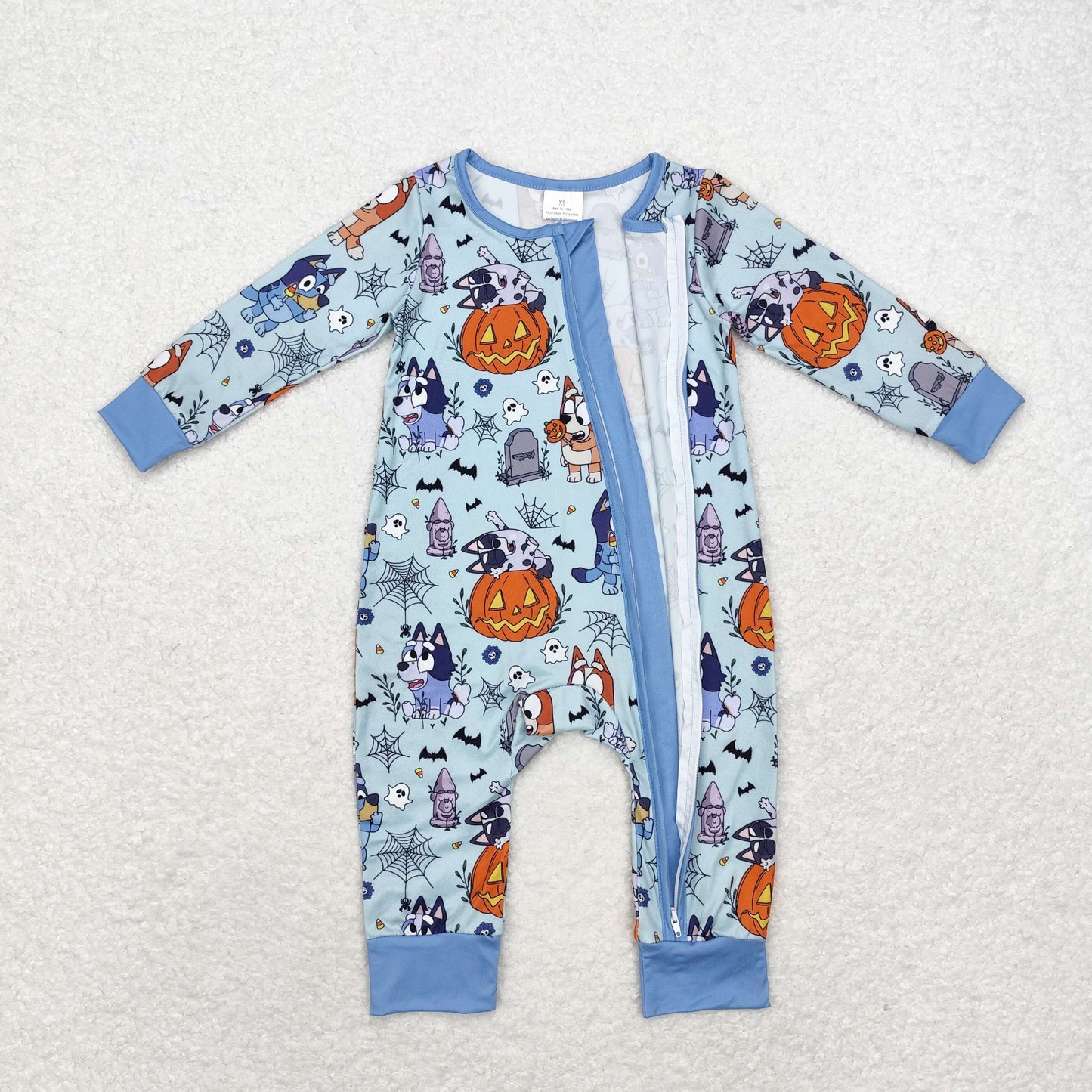 Baby Boys Halloween Cartoon Dog Zip Romper