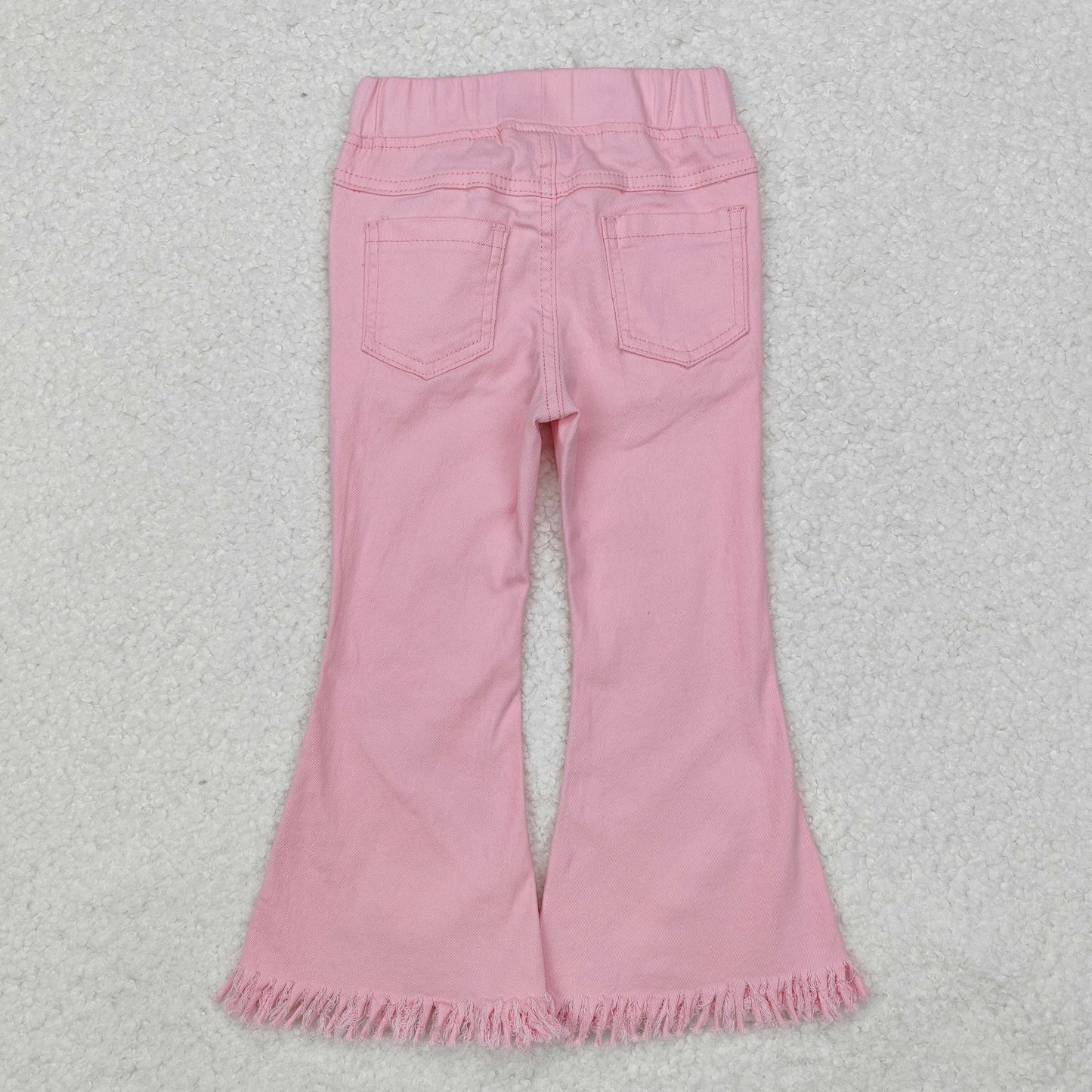 Baby Girls Pink Bell Flare Denim Tassels Pants