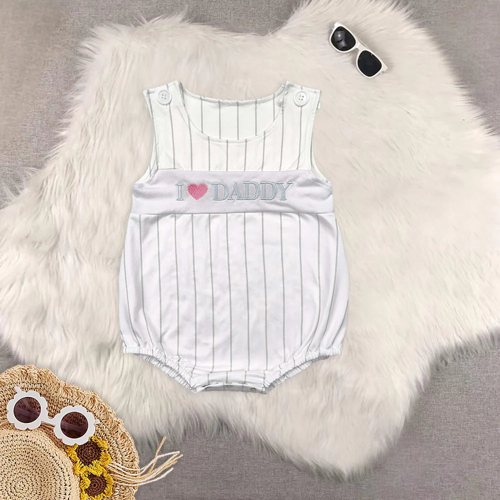 I Love Daddy SIbling Shorts Set Romper