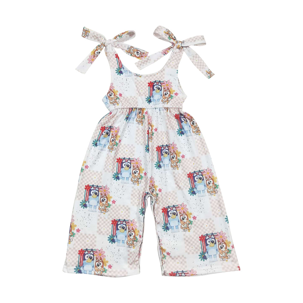 SR0435 Baby Girls Cute Cartoon Dog Jumpsuit