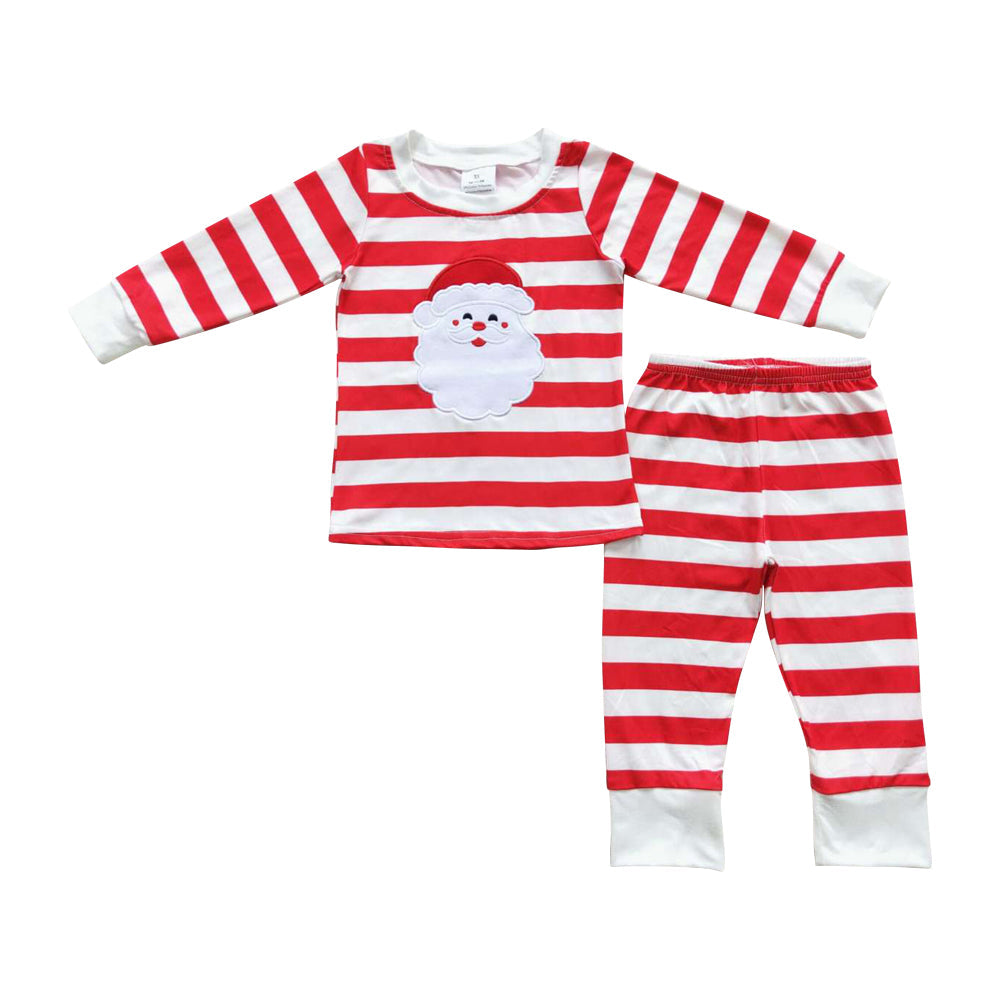 Boys Christmas Santa Red Striped Pajamas Set