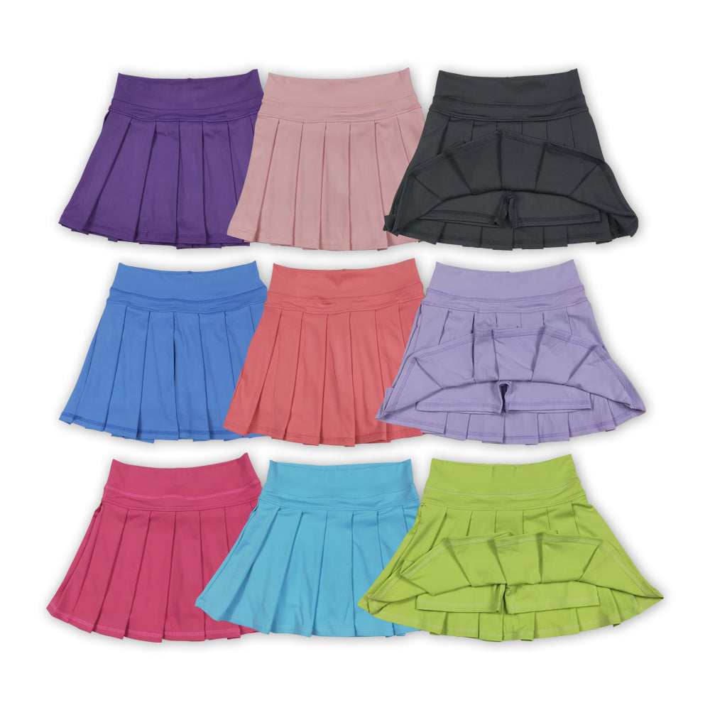 Kids Girls Solid Color Yoga Skort