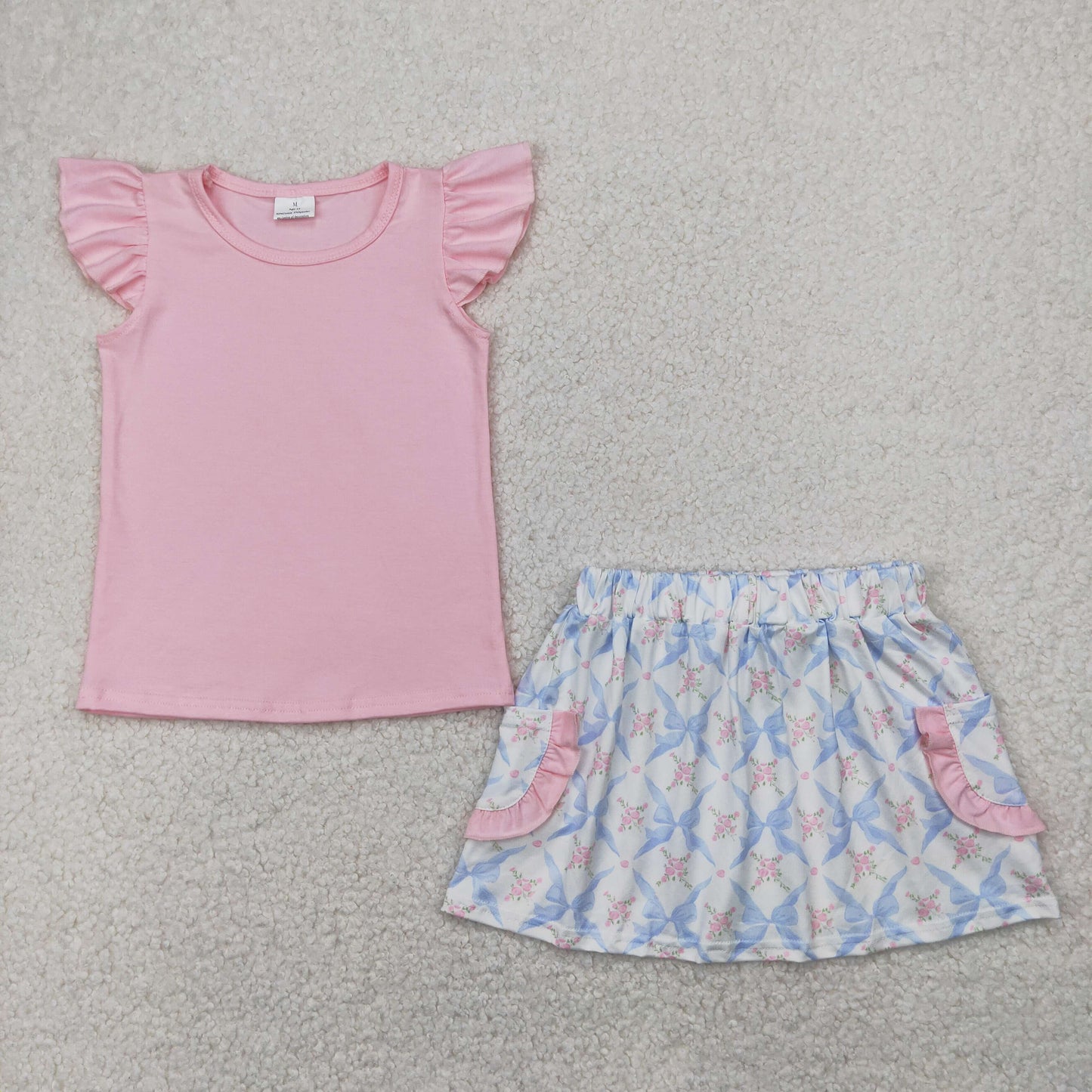 Baby Girls Pink Top Floral Shorts Set