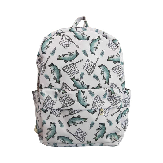 BA0123 Kids Boys Fishing Print Backpack Bag