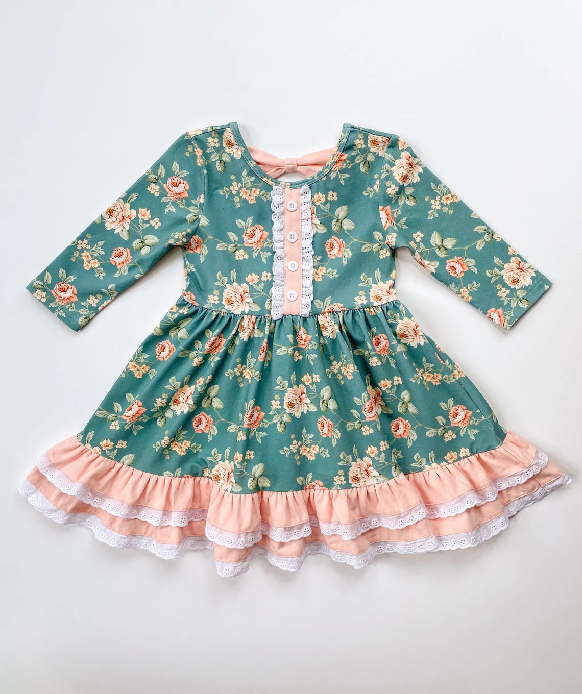 (3MOQ) Baby Girls Spring Floral Long Sleeve Dress Preorder