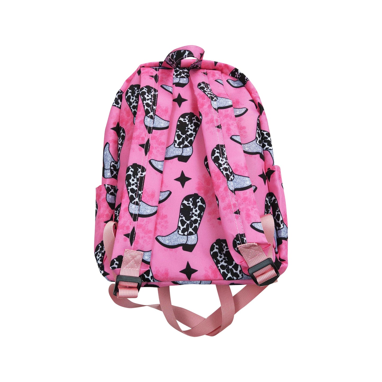 BA0037 Kids Girls Western Boots Hot Pink Color Backpack Bag