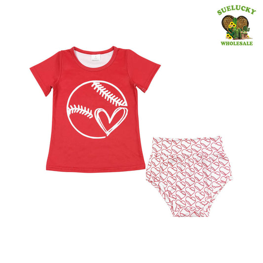 Toddler Baby Girls Baseball Bummie Set