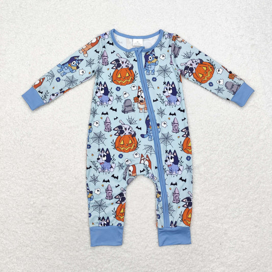 Baby Boys Halloween Cartoon Dog Zip Romper