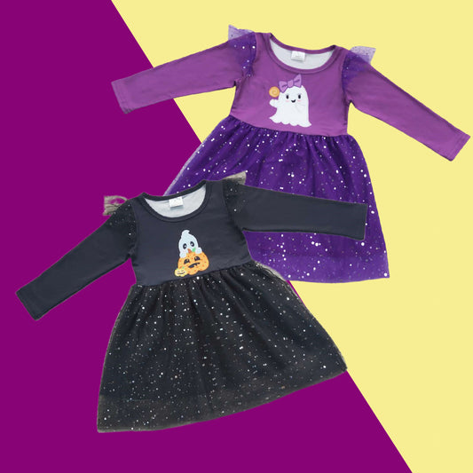 Sibling Toddler Girls Sister  Halloween Tulle Dress