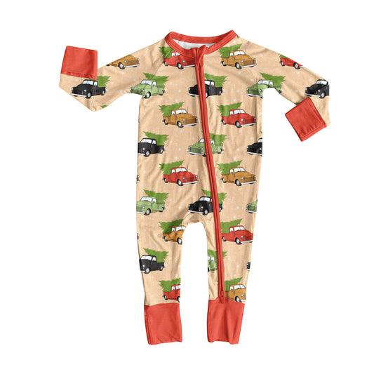 20 MOQ Preorder Baby Boys Christmas Tree Tuck Long Sleeve Bamboo Romper
