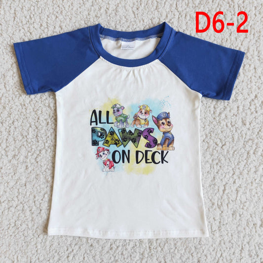 Boys Cartoon Dog Short Sleeve Shirt