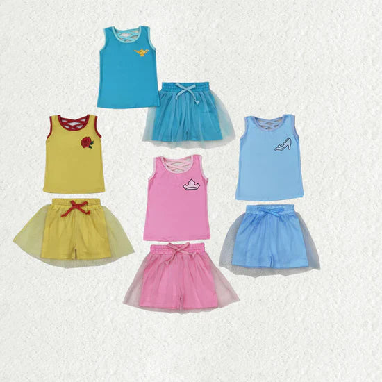 Baby Girls Sibling Princess Tank Top Tulle Skirt Set