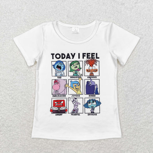 GT0674 Baby Girls Short Sleeve T-shirt Today I Feel